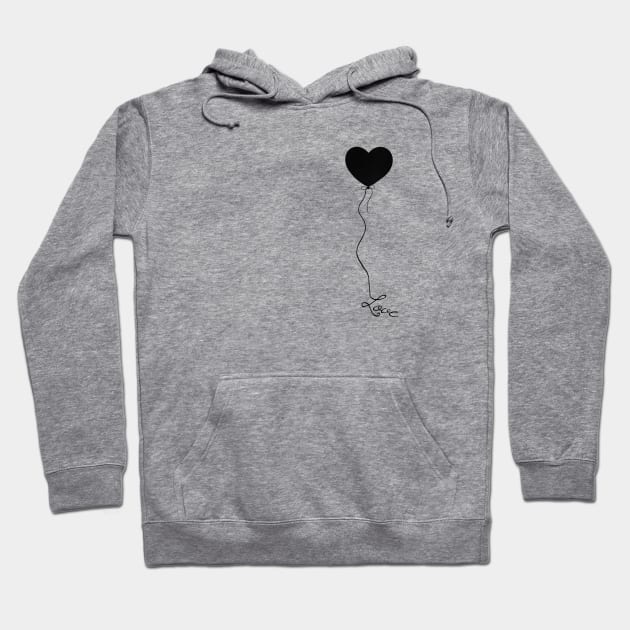 LOVE HEART on a string -silhoutte Hoodie by Off the Page